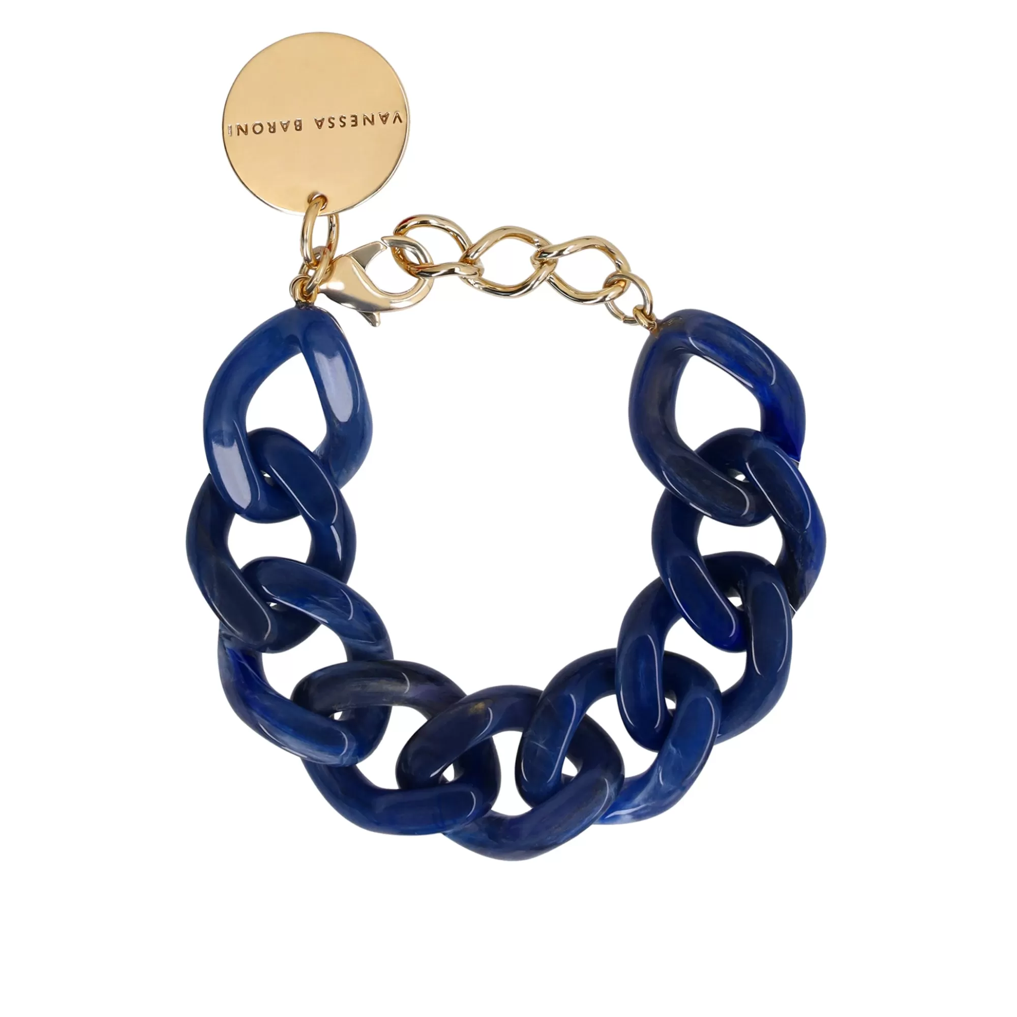 Sale Vanessa Baroni Flat Chain Bracelet Navy Marble