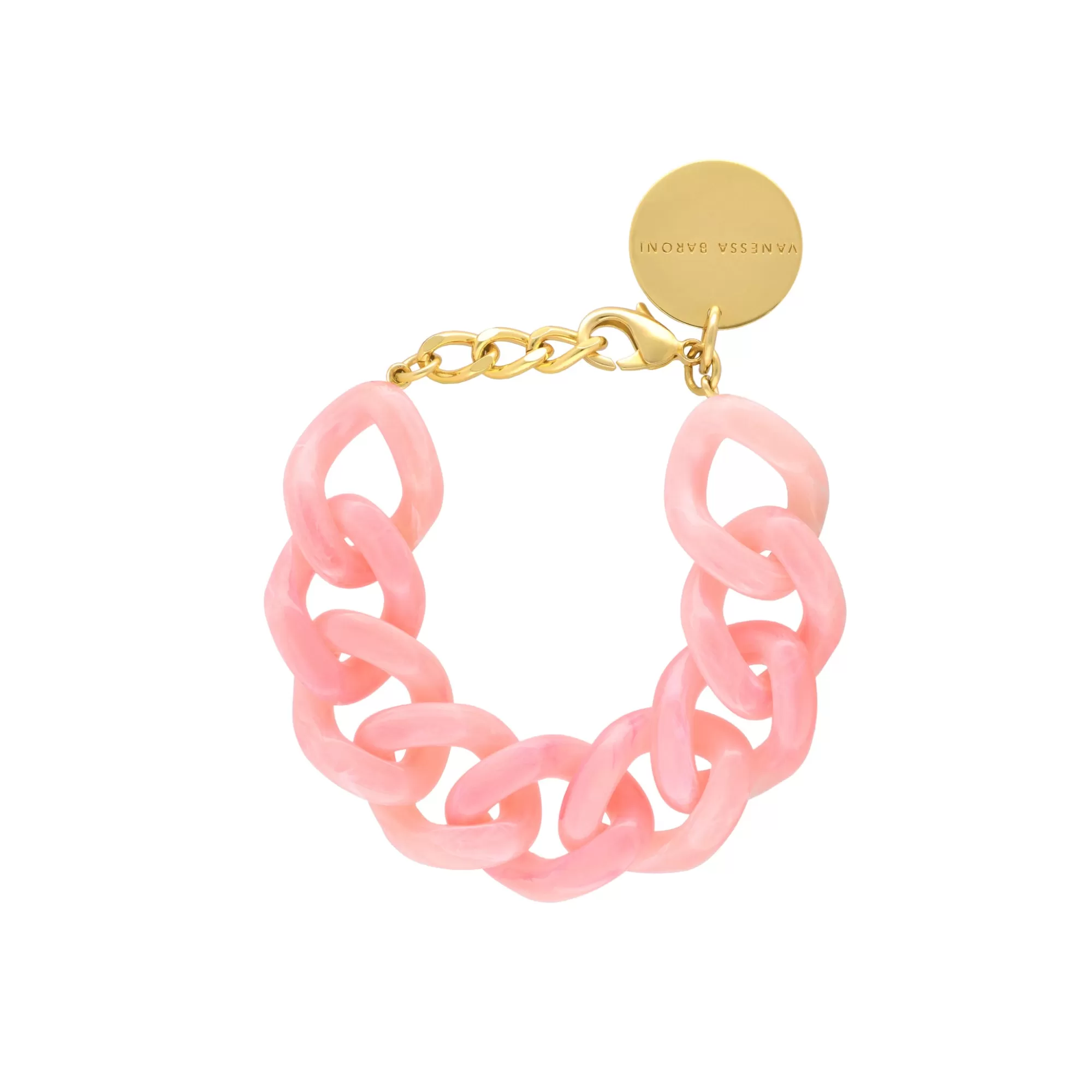 Best Vanessa Baroni Flat Chain Bracelet Neon Pink Marble