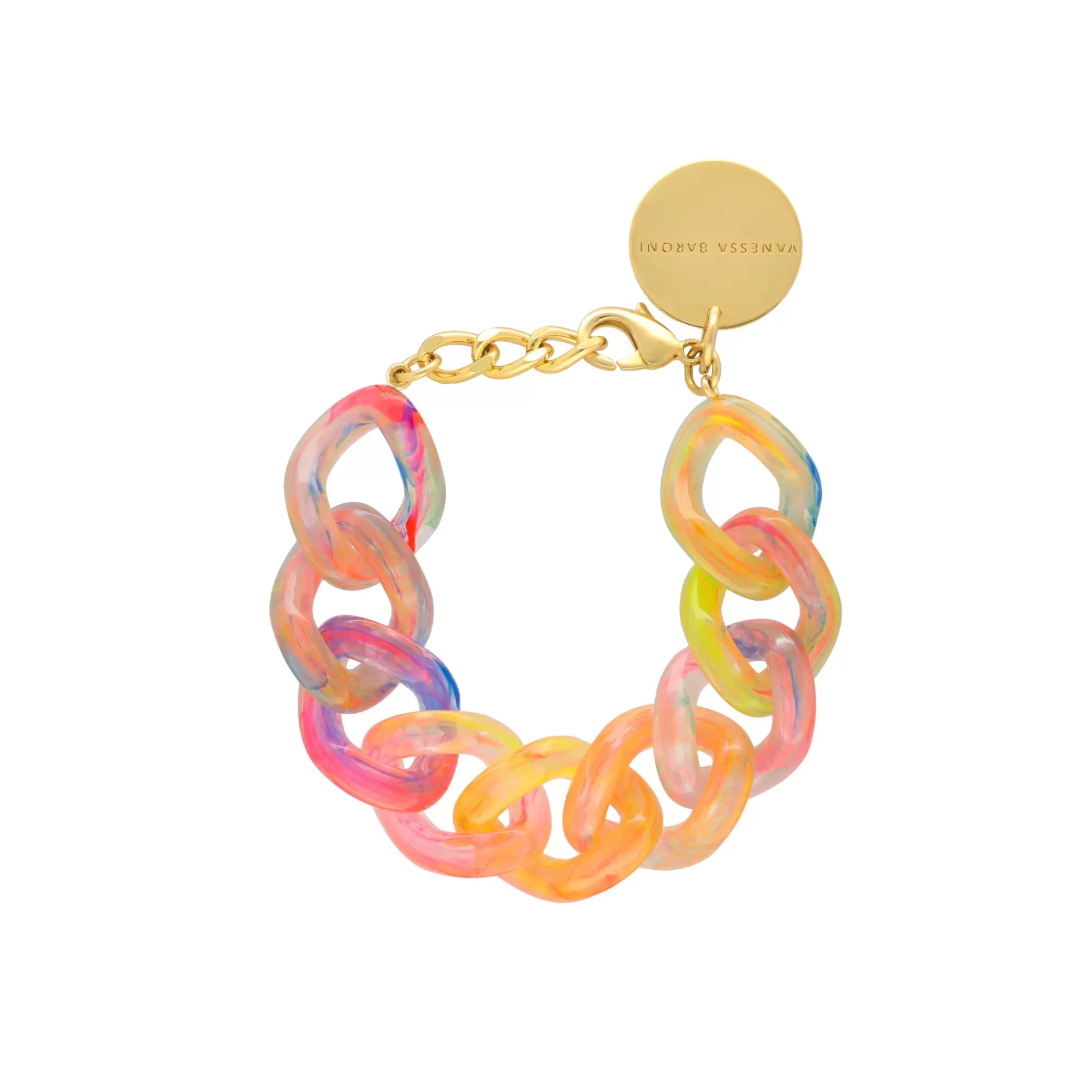 Store Vanessa Baroni Flat Chain Bracelet New Neon Rainbow