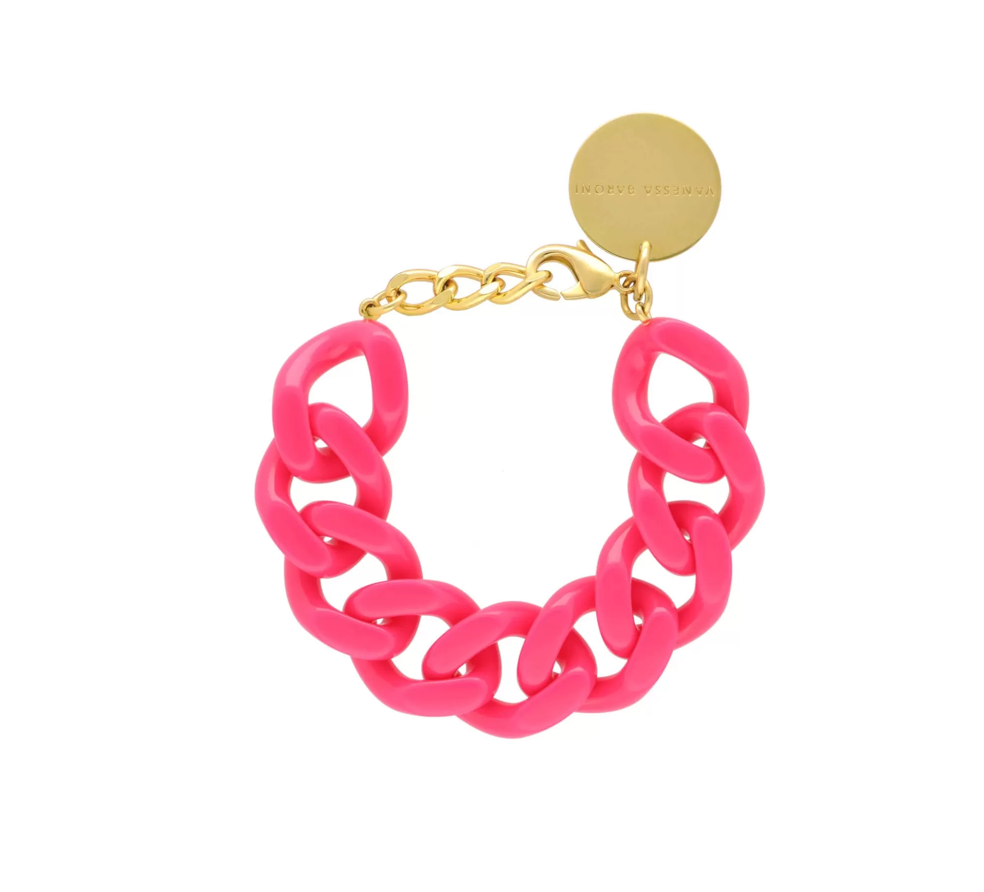 Fashion Vanessa Baroni Flat Chain Bracelet Pink