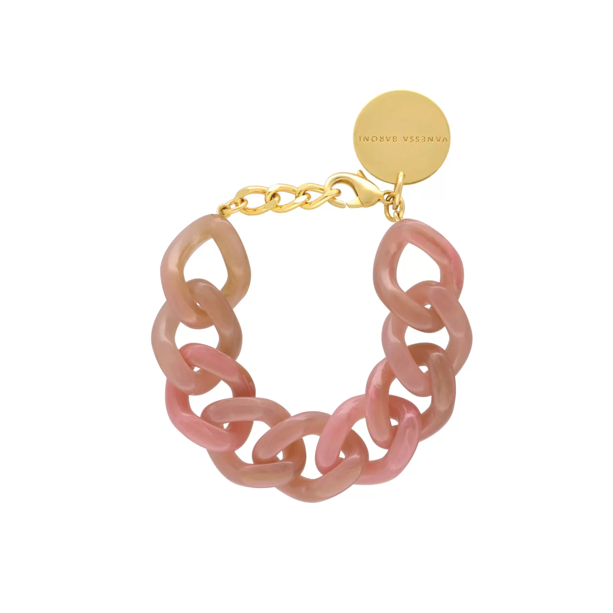 Shop Vanessa Baroni Flat Chain Bracelet Rose Marble