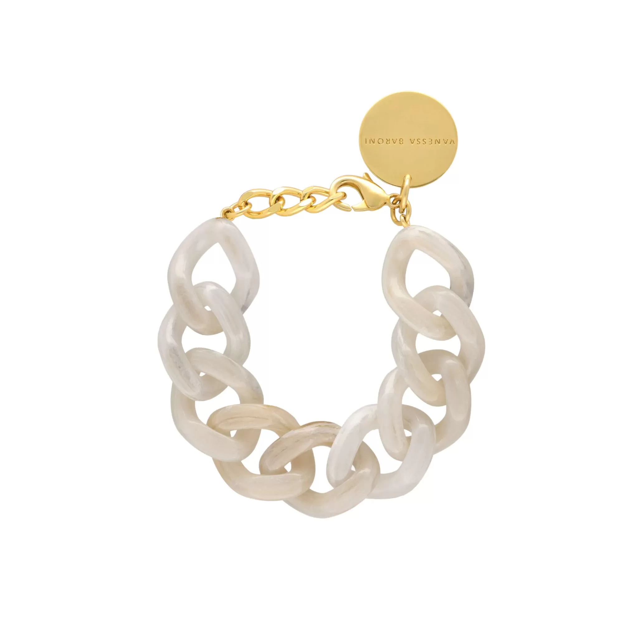 Shop Vanessa Baroni Flat Chain Bracelet White Marble