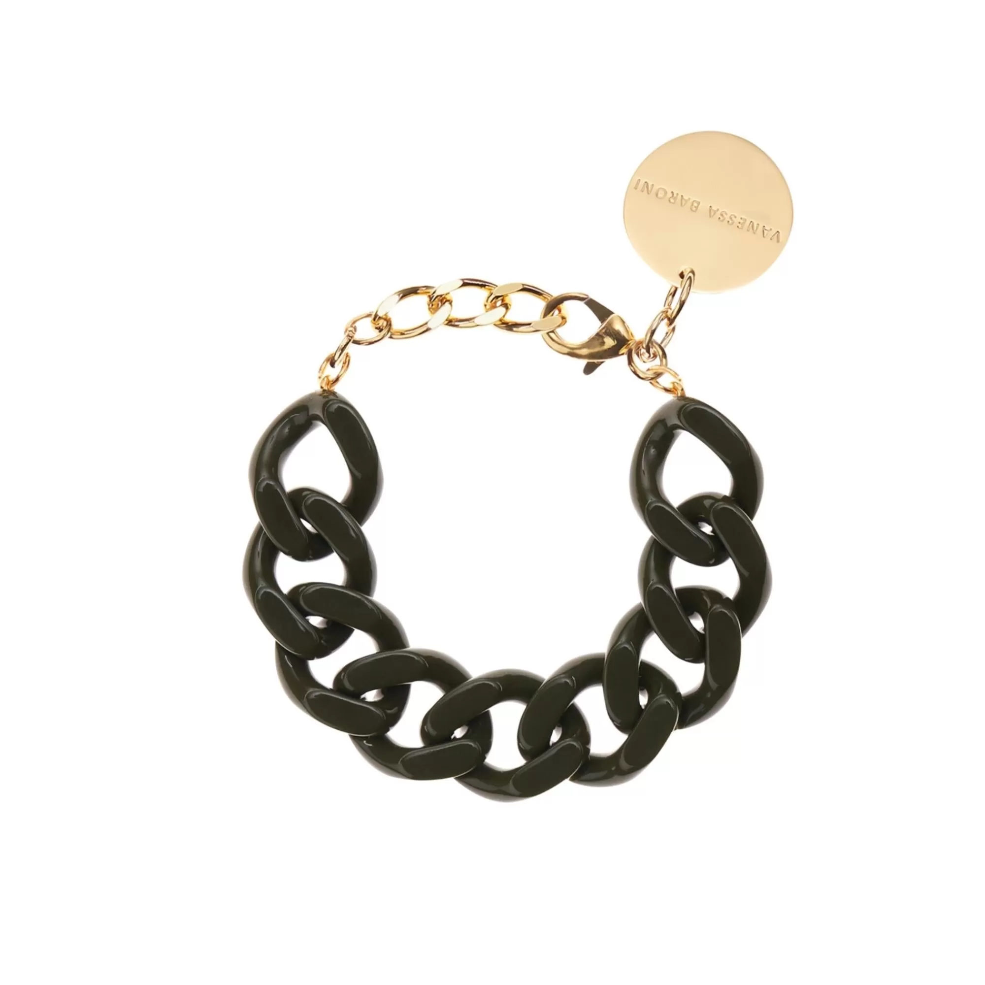 Cheap Vanessa Baroni Flat Chain Bracelet Winter Olive