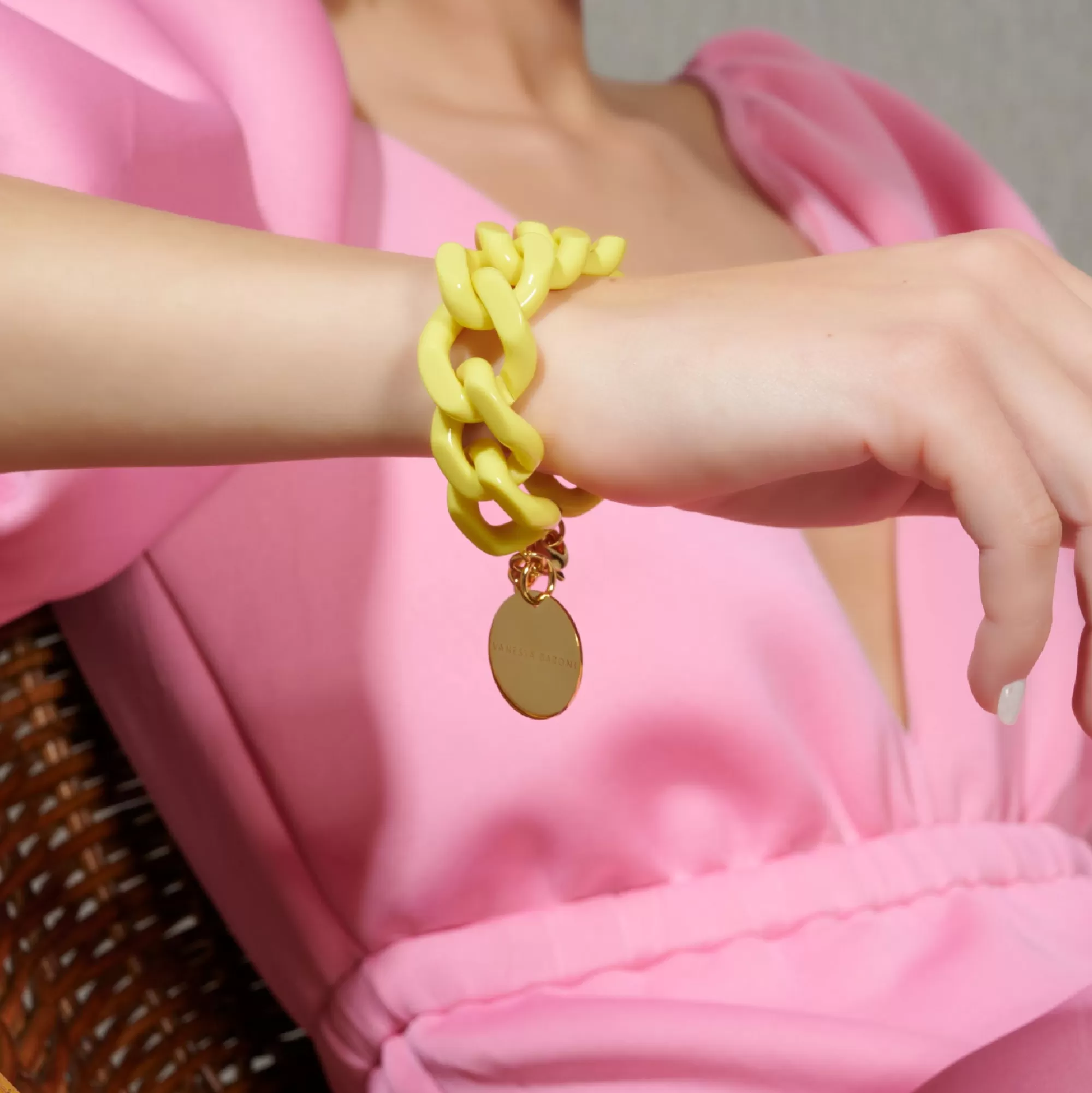 Online Vanessa Baroni Flat Chain Bracelet Yellow