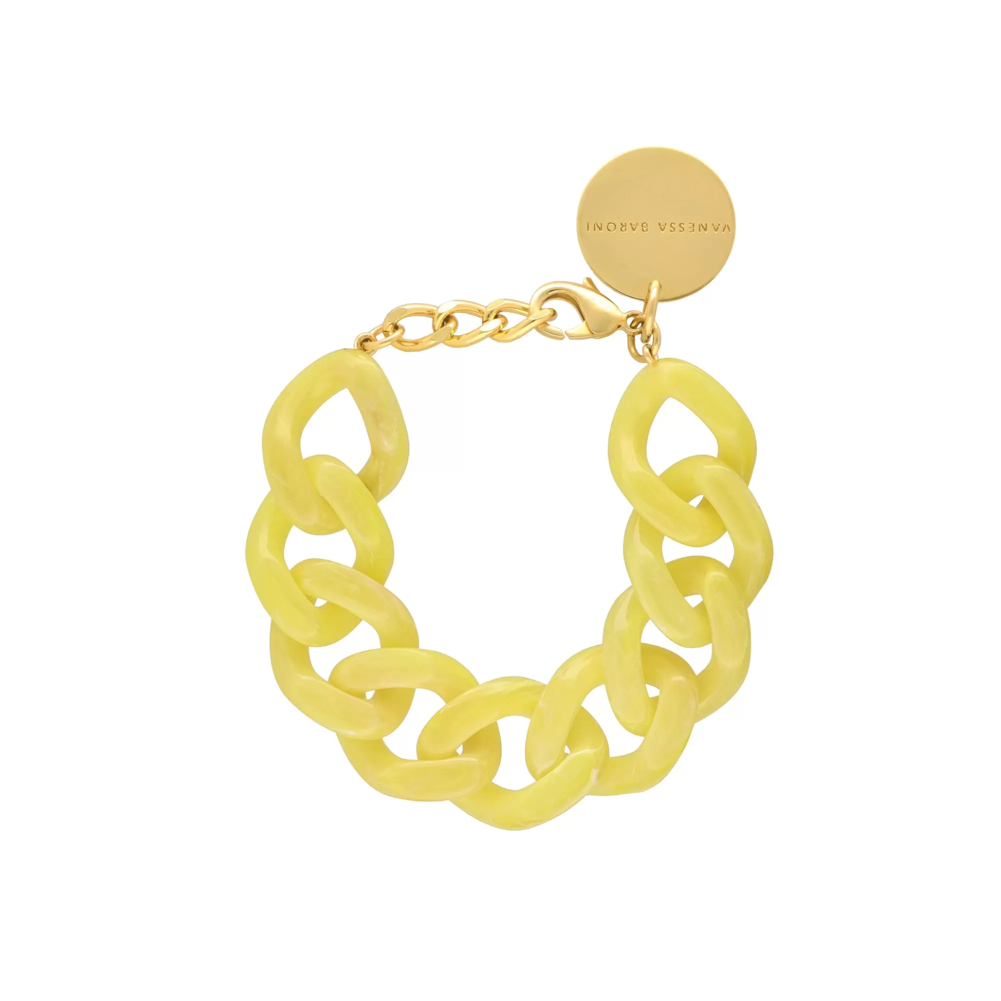 Clearance Vanessa Baroni Flat Chain Bracelet Yellow Marble