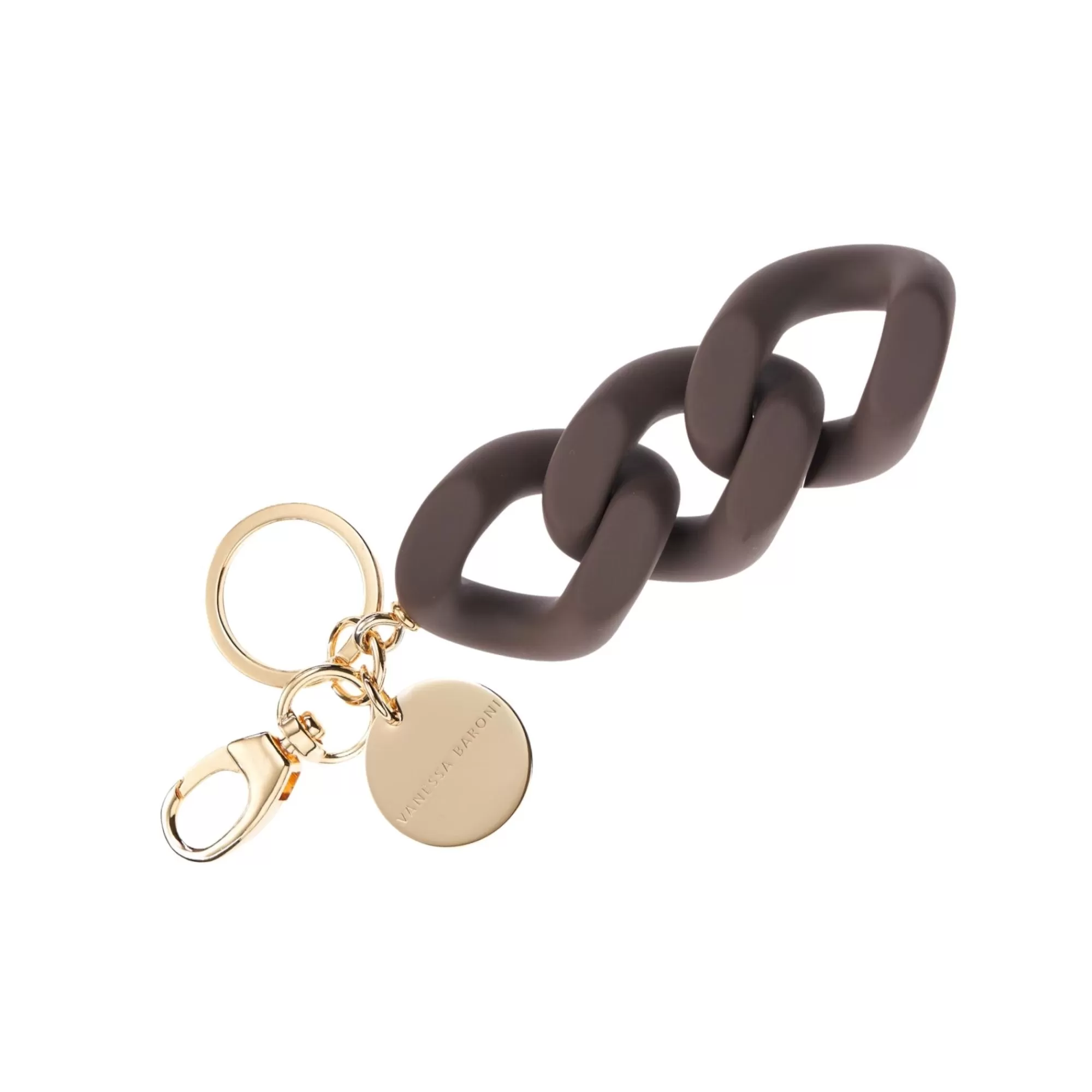 Cheap Vanessa Baroni Flat Chain Key Ring Matt Taupe