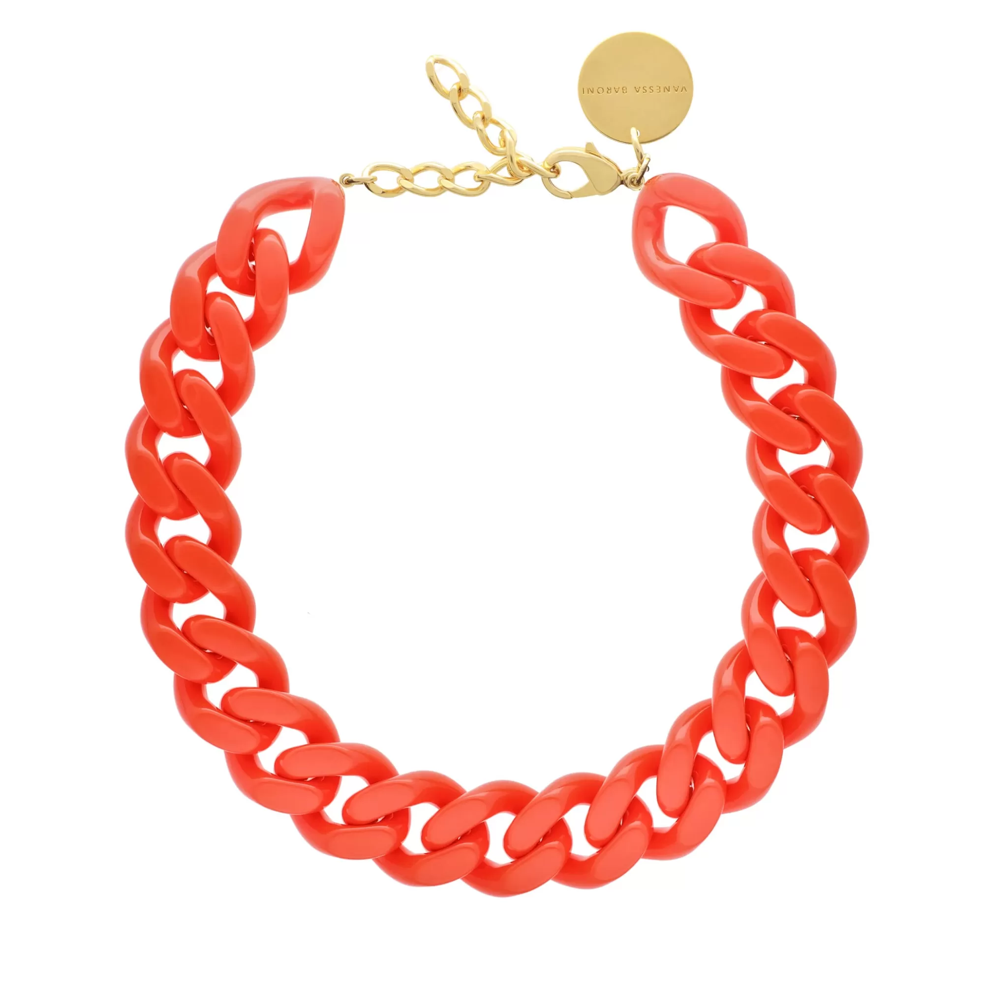 Outlet Vanessa Baroni Flat Chain Necklace Coral