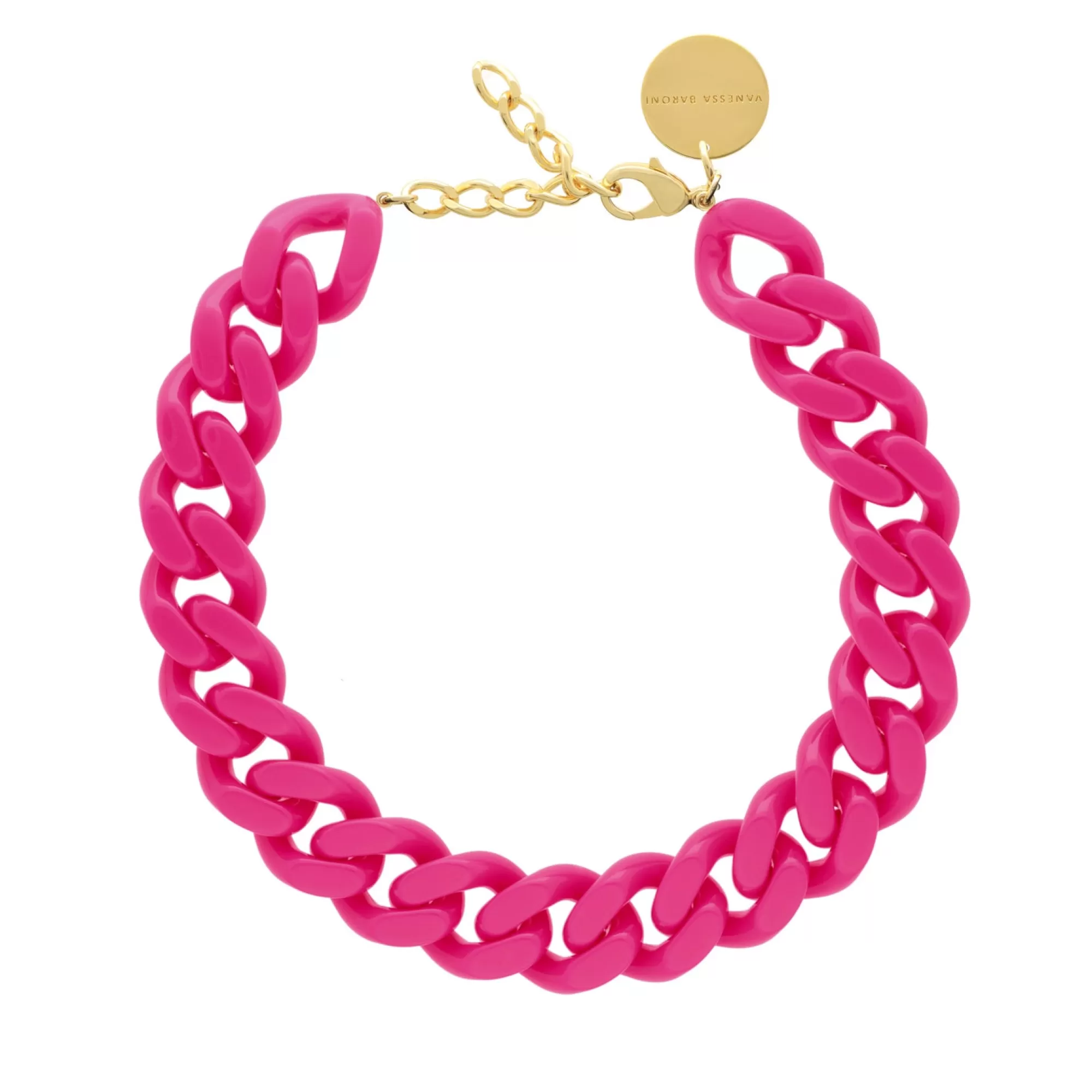 Clearance Vanessa Baroni Flat Chain Necklace Fuchsia