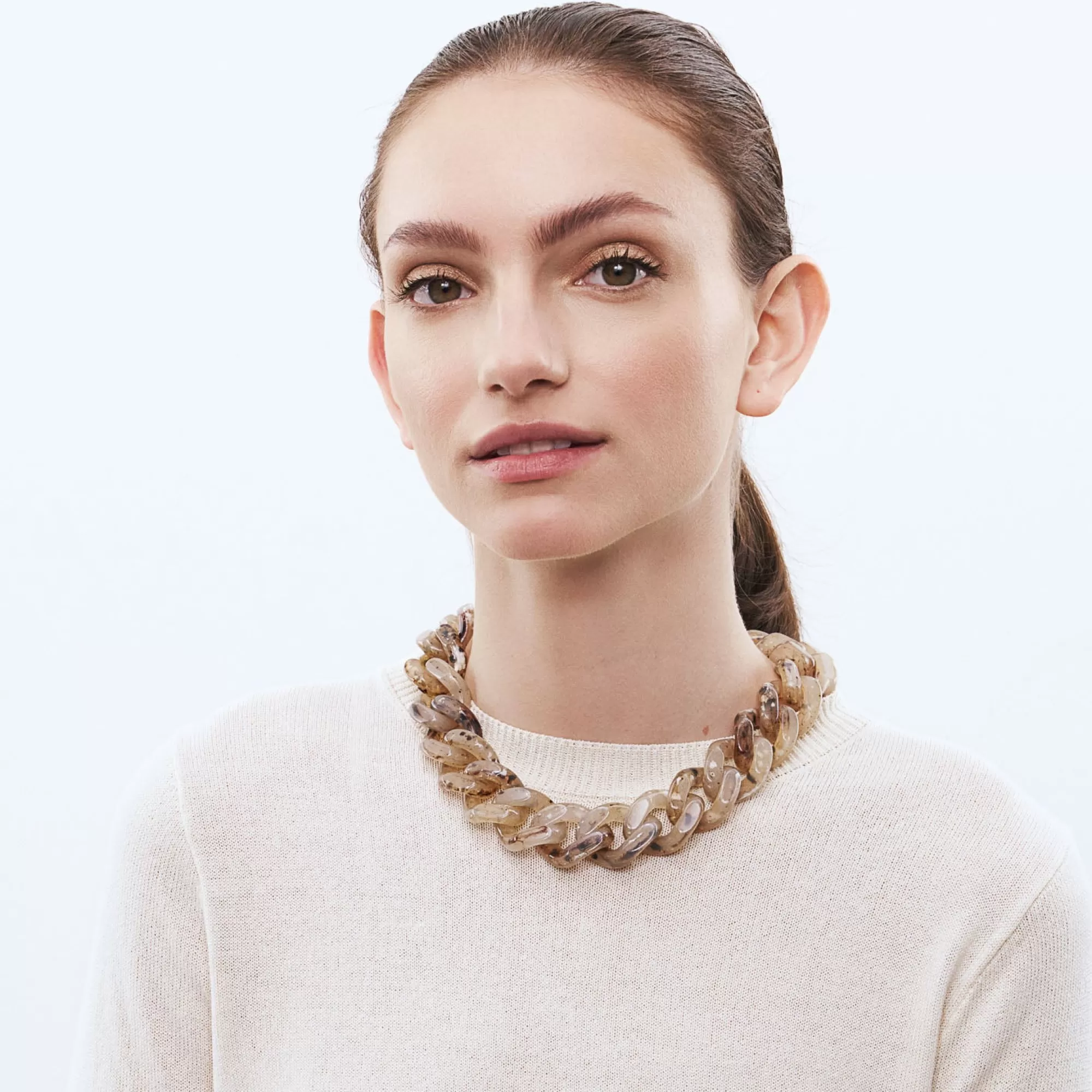 Store Vanessa Baroni Flat Chain Necklace Light Bernstein