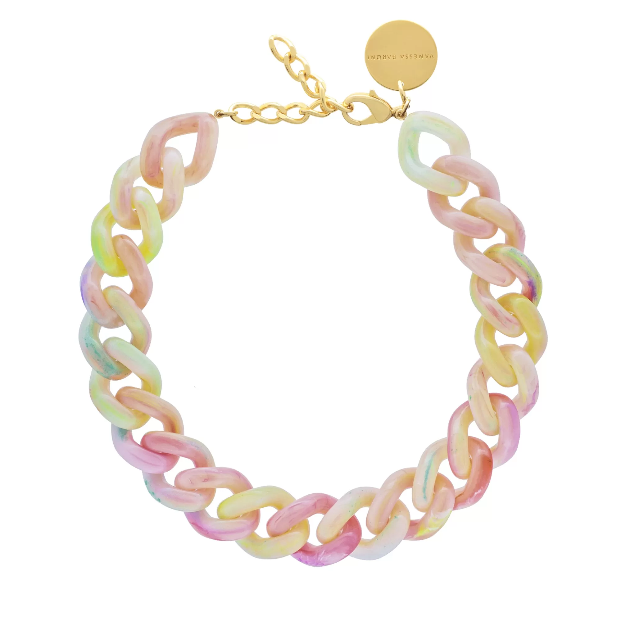 Outlet Vanessa Baroni Flat Chain Necklace Neon Rainbow