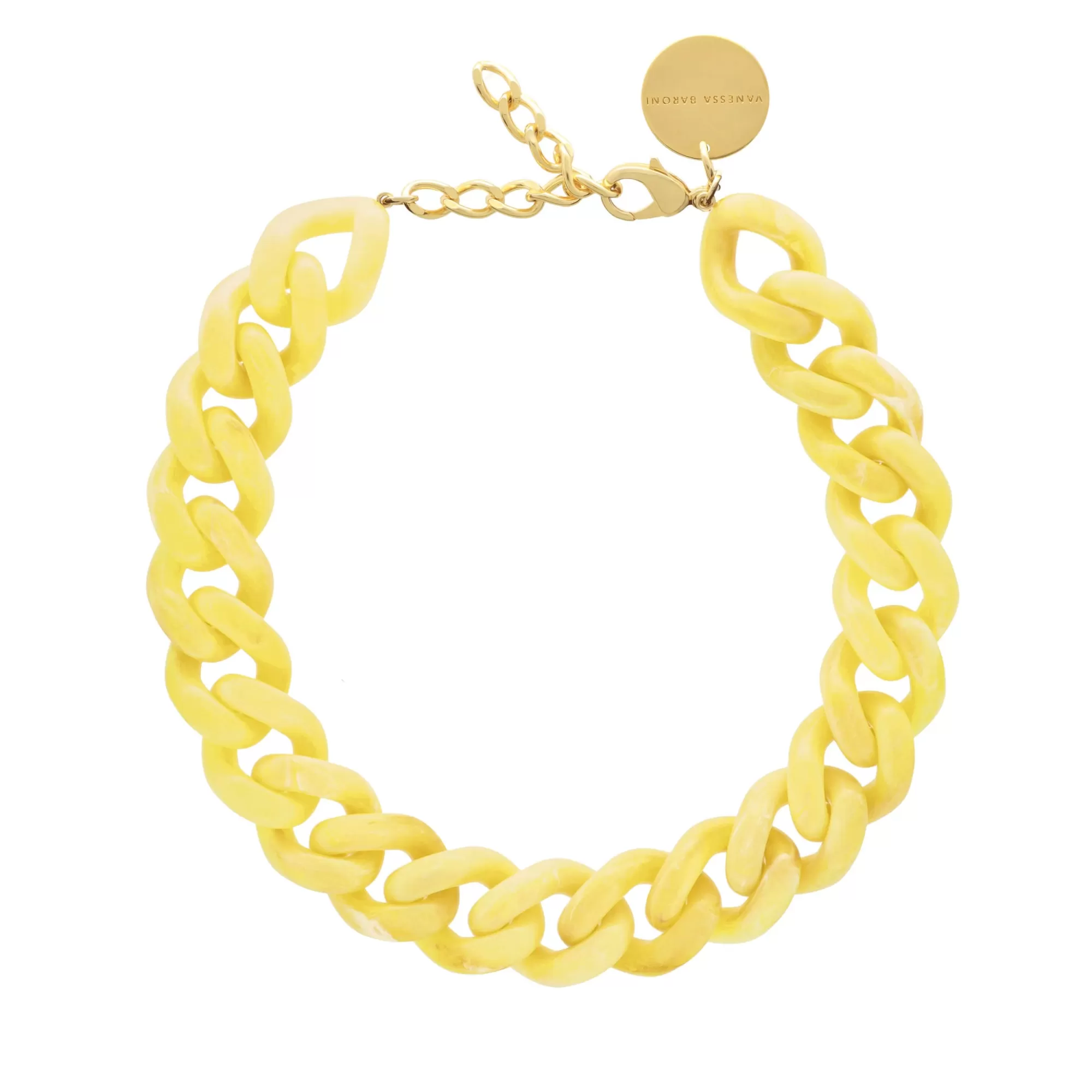 Fashion Vanessa Baroni Flat Chain Necklace Yellow Marble