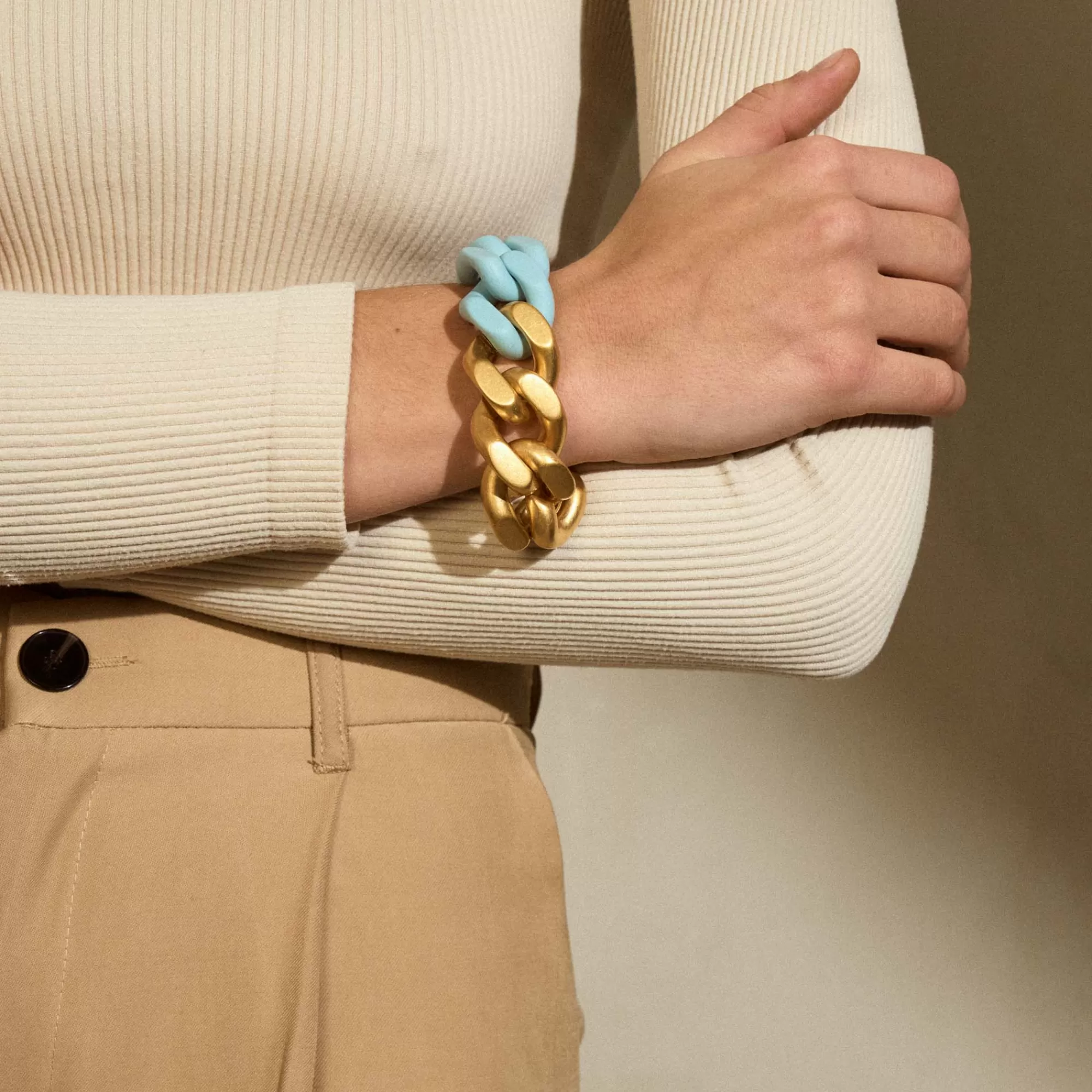 Outlet Vanessa Baroni Great Bracelet 2 Color Gold - Matt Baby Blue