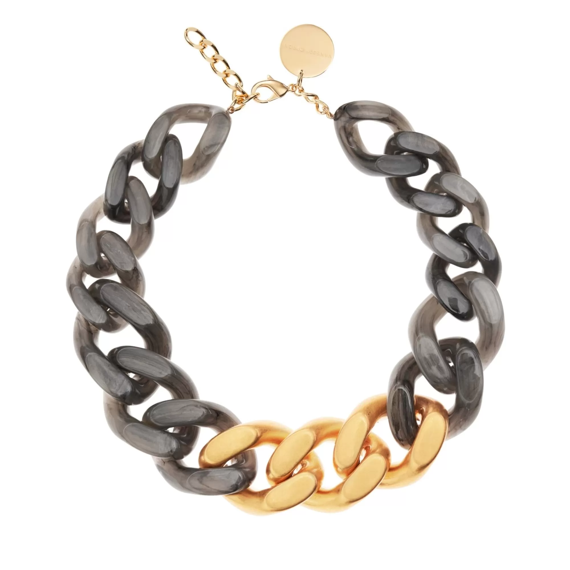 New Vanessa Baroni Great Necklace With Gold - Grey Marble