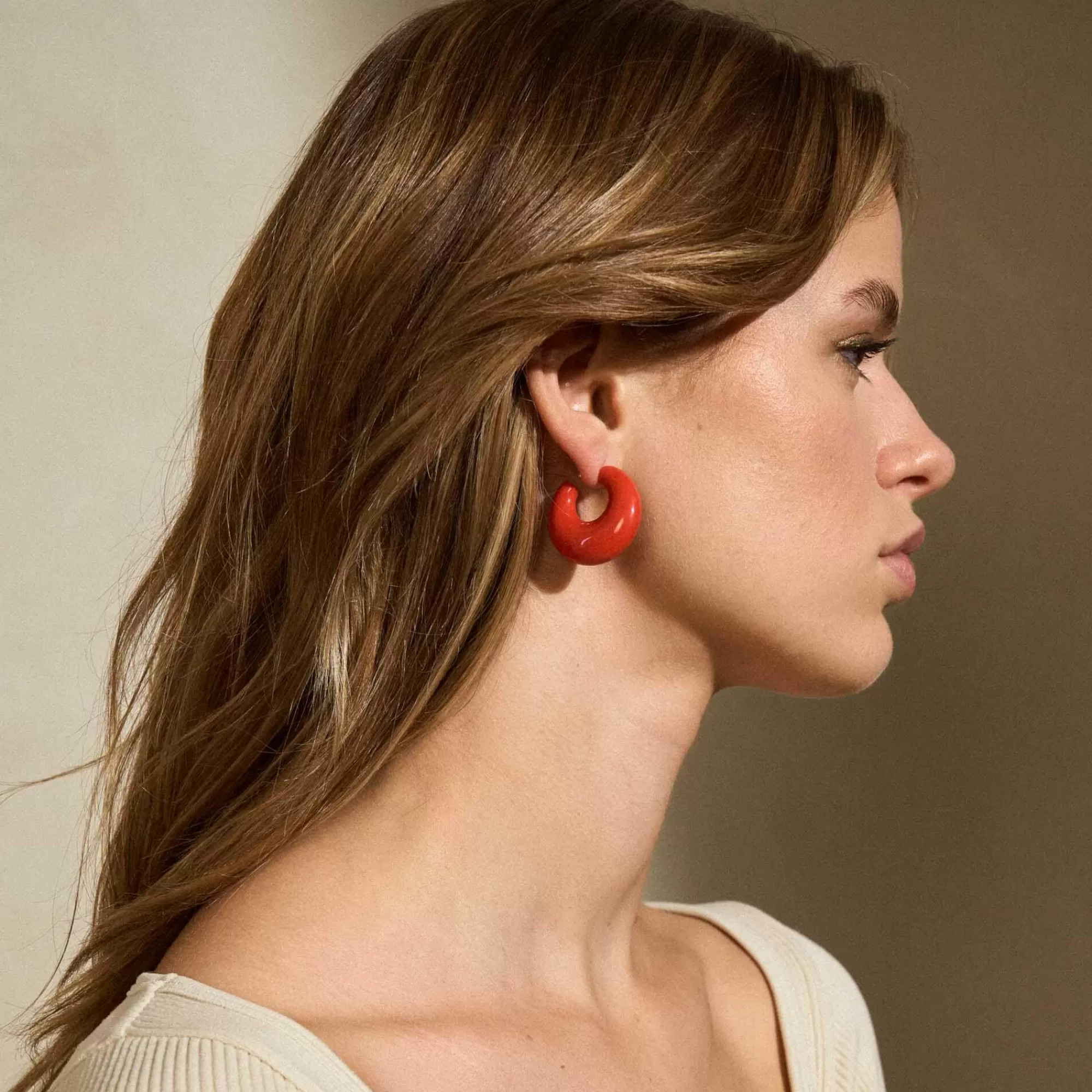 Best Sale Vanessa Baroni Moon Earring Coral