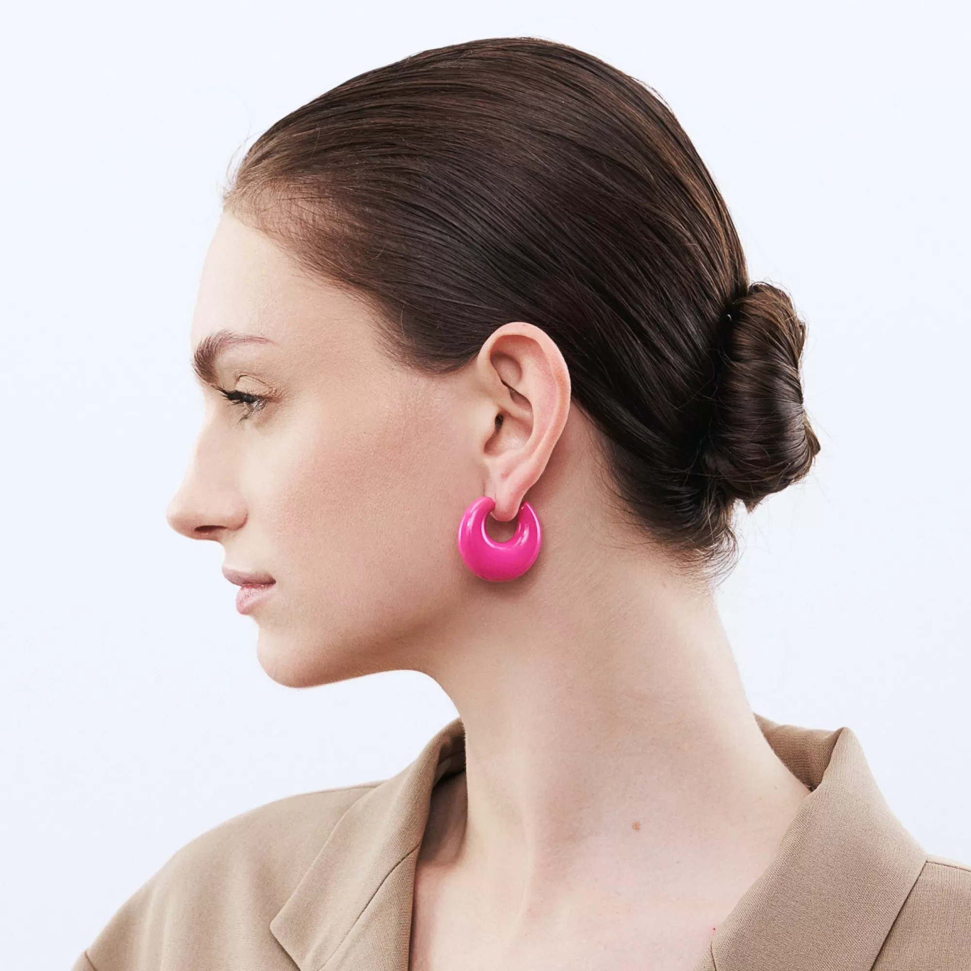 Online Vanessa Baroni Moon Earring Fuchsia