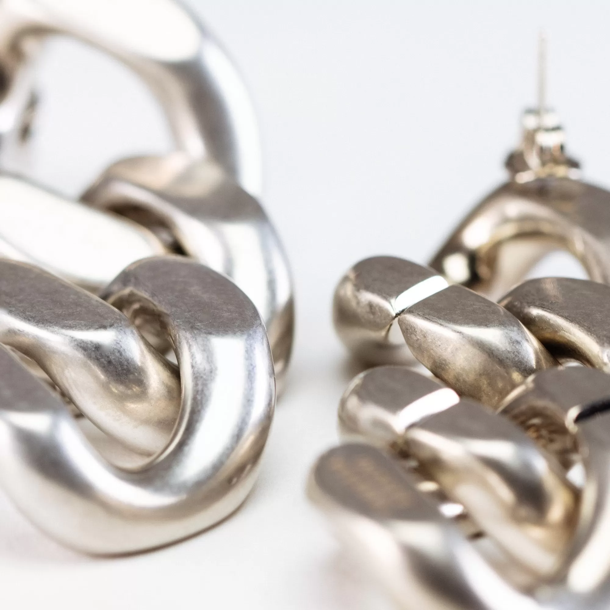 Best Sale Vanessa Baroni New Flat Chain Earring Silver Vintage