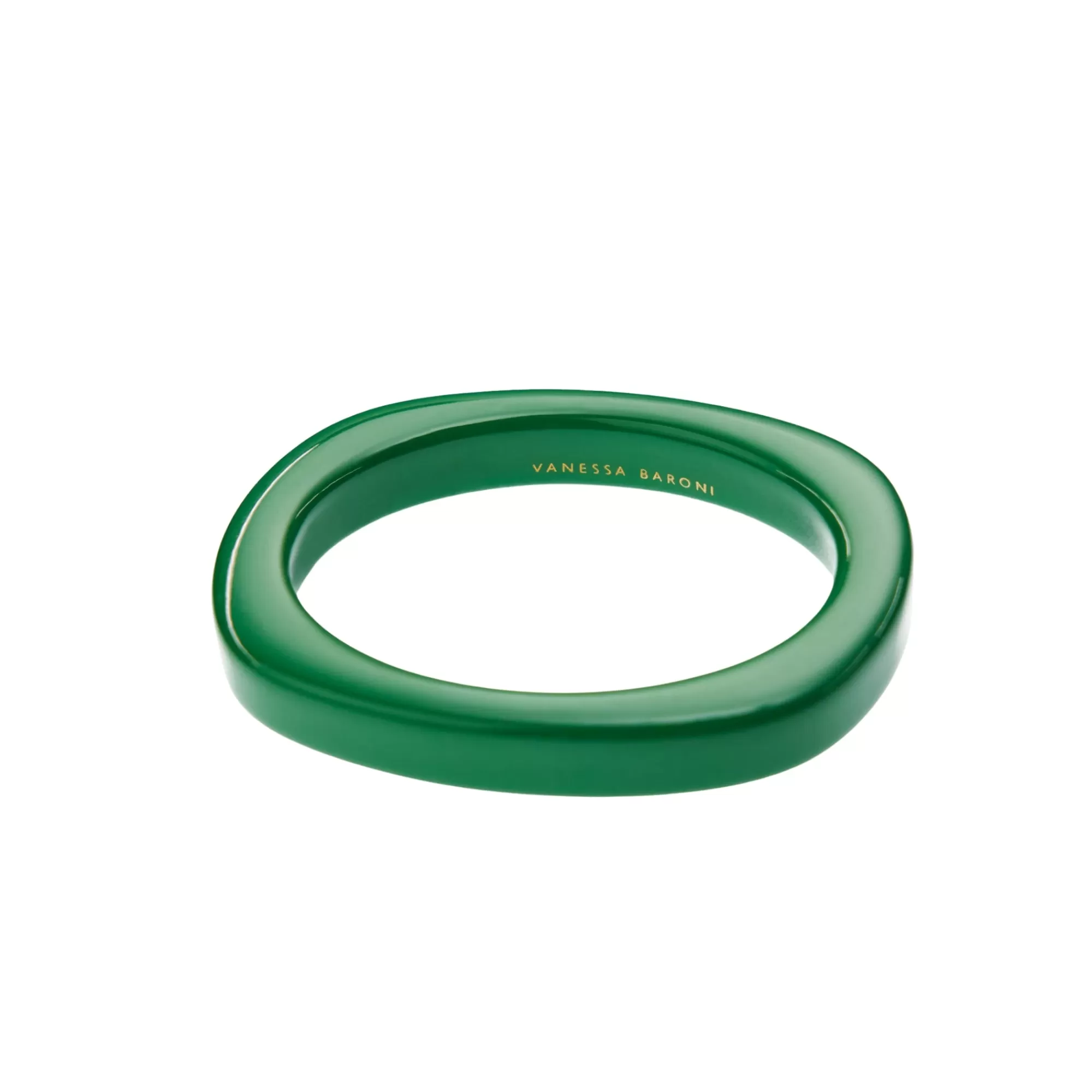 Hot Vanessa Baroni Oval Edged Bangle Green