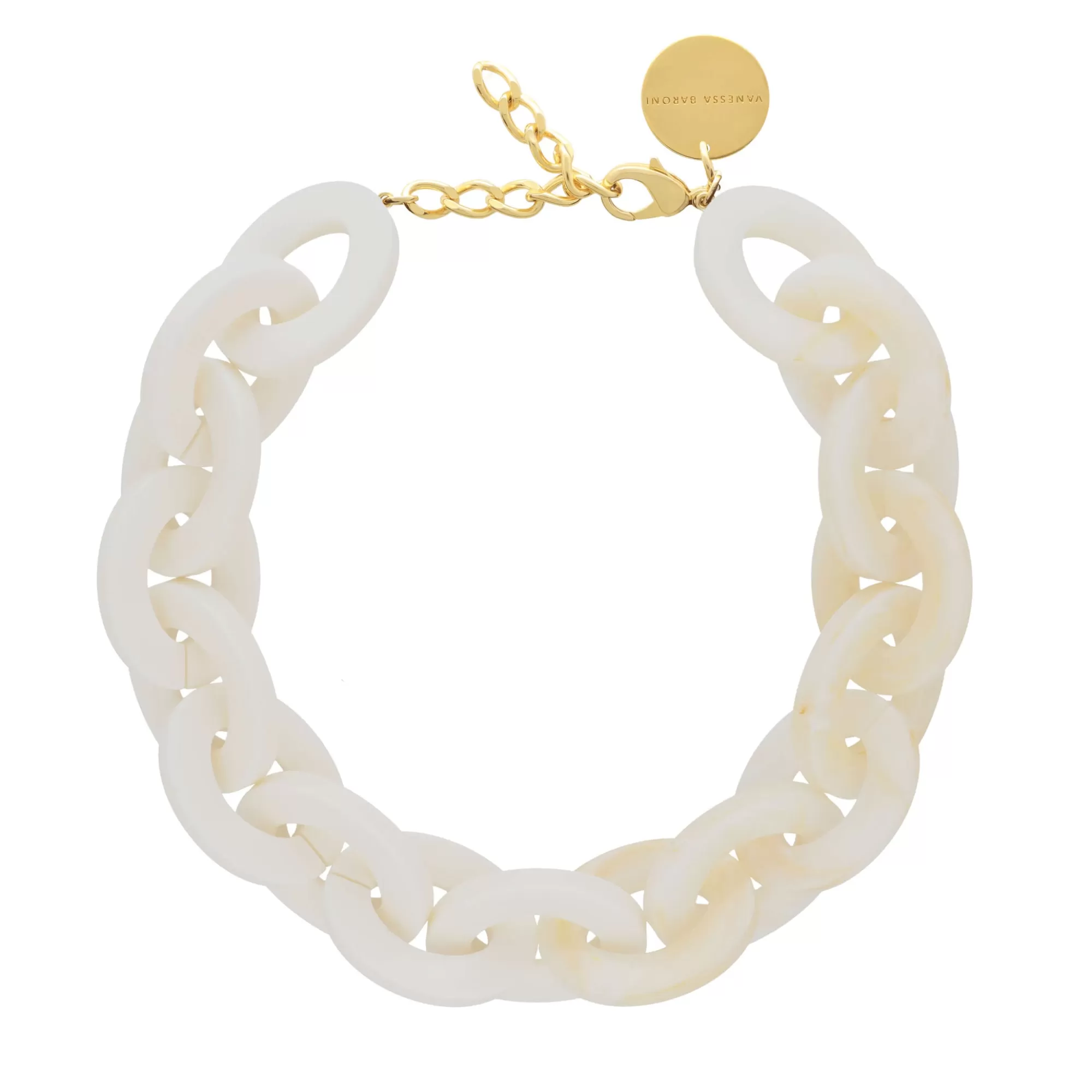 Best Vanessa Baroni Oval Necklace Off White - Pearl Marble