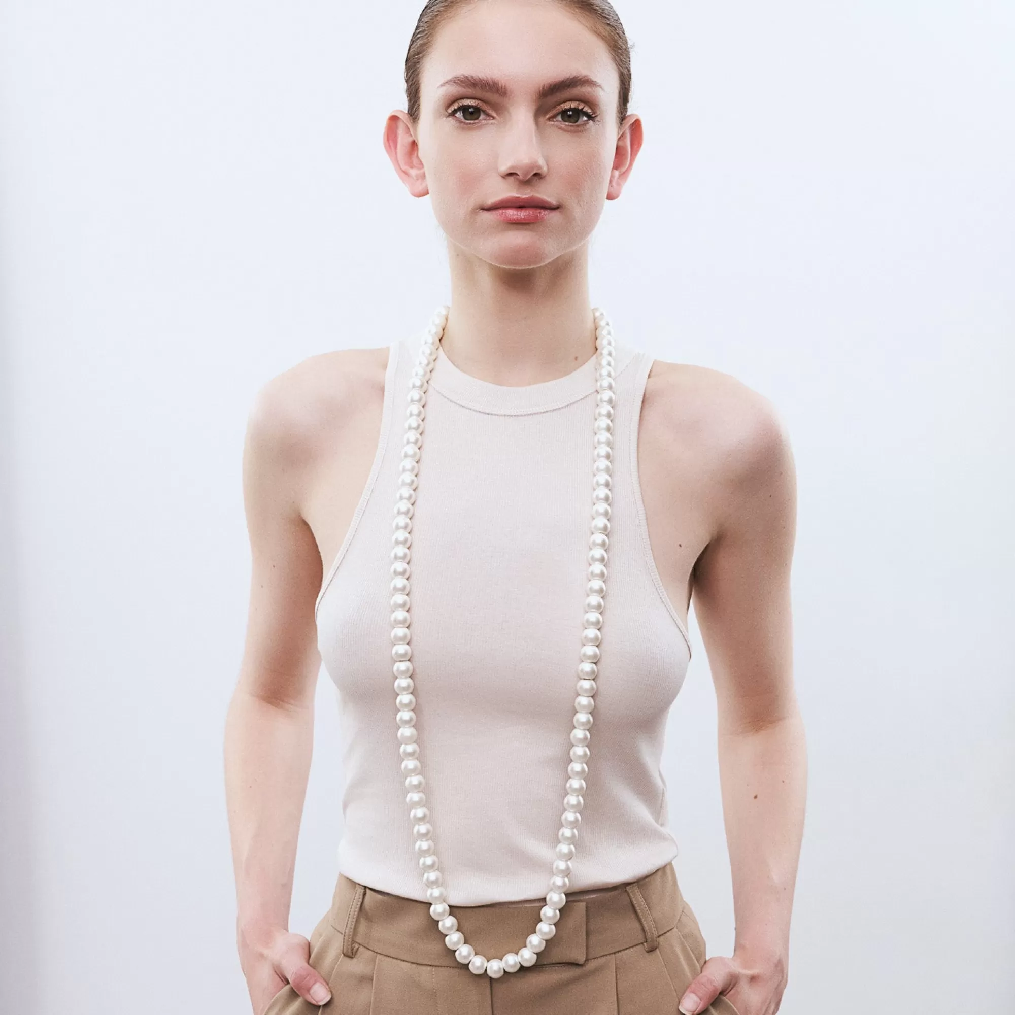 Outlet Vanessa Baroni Pearl Necklace Long Pearl