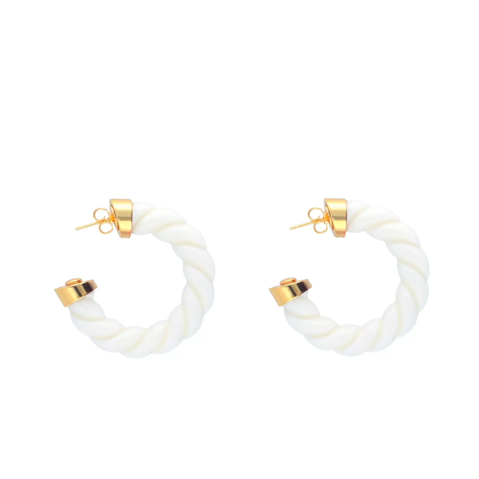 New Vanessa Baroni Rope Earring Off White