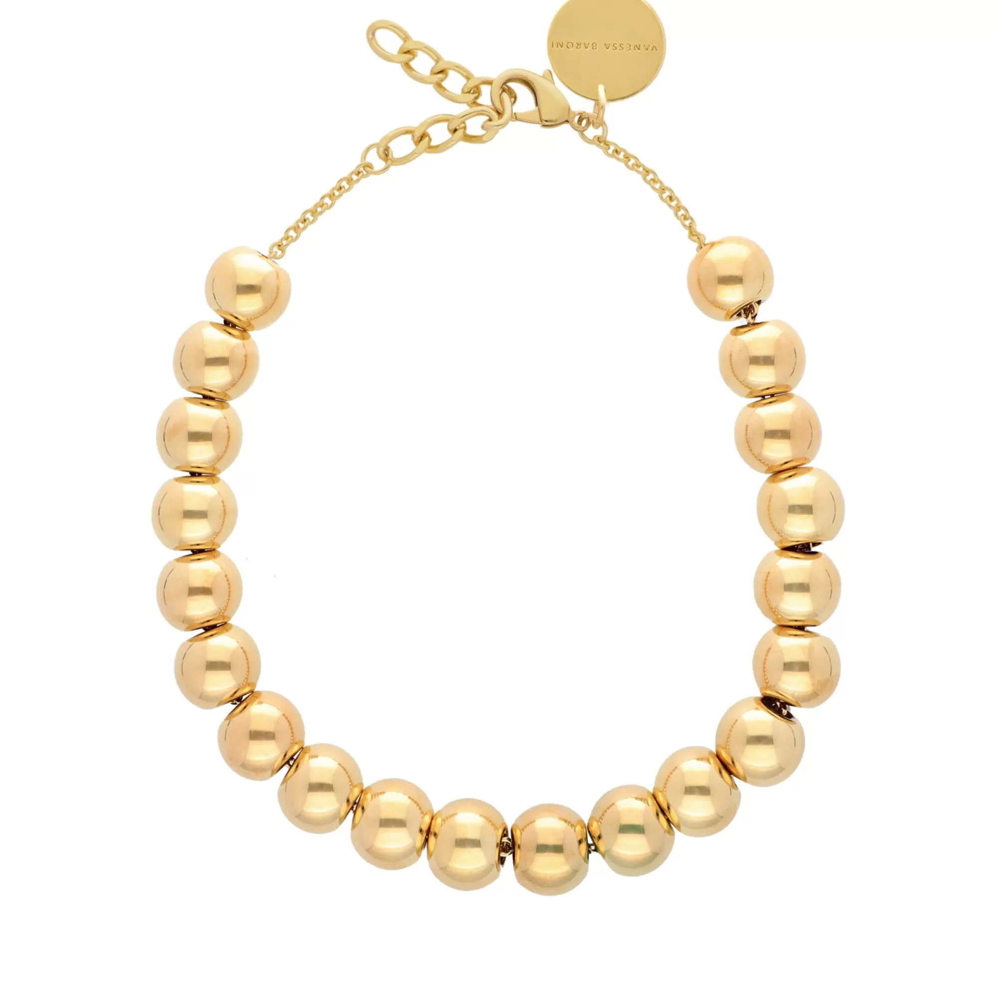 Fashion Vanessa Baroni Small Beads Necklace Short Gold