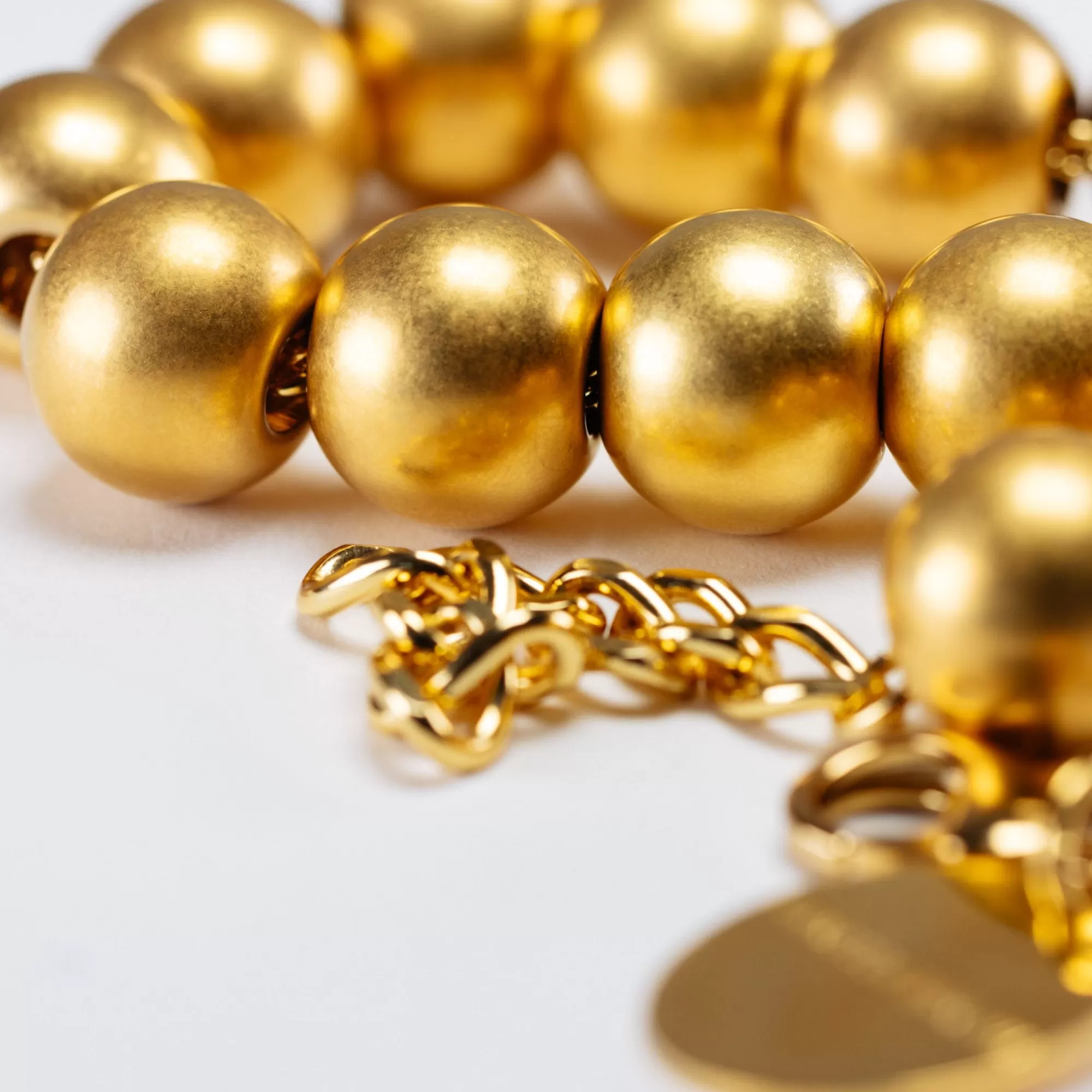 Sale Vanessa Baroni Small Beads Necklace Short Gold Vintage