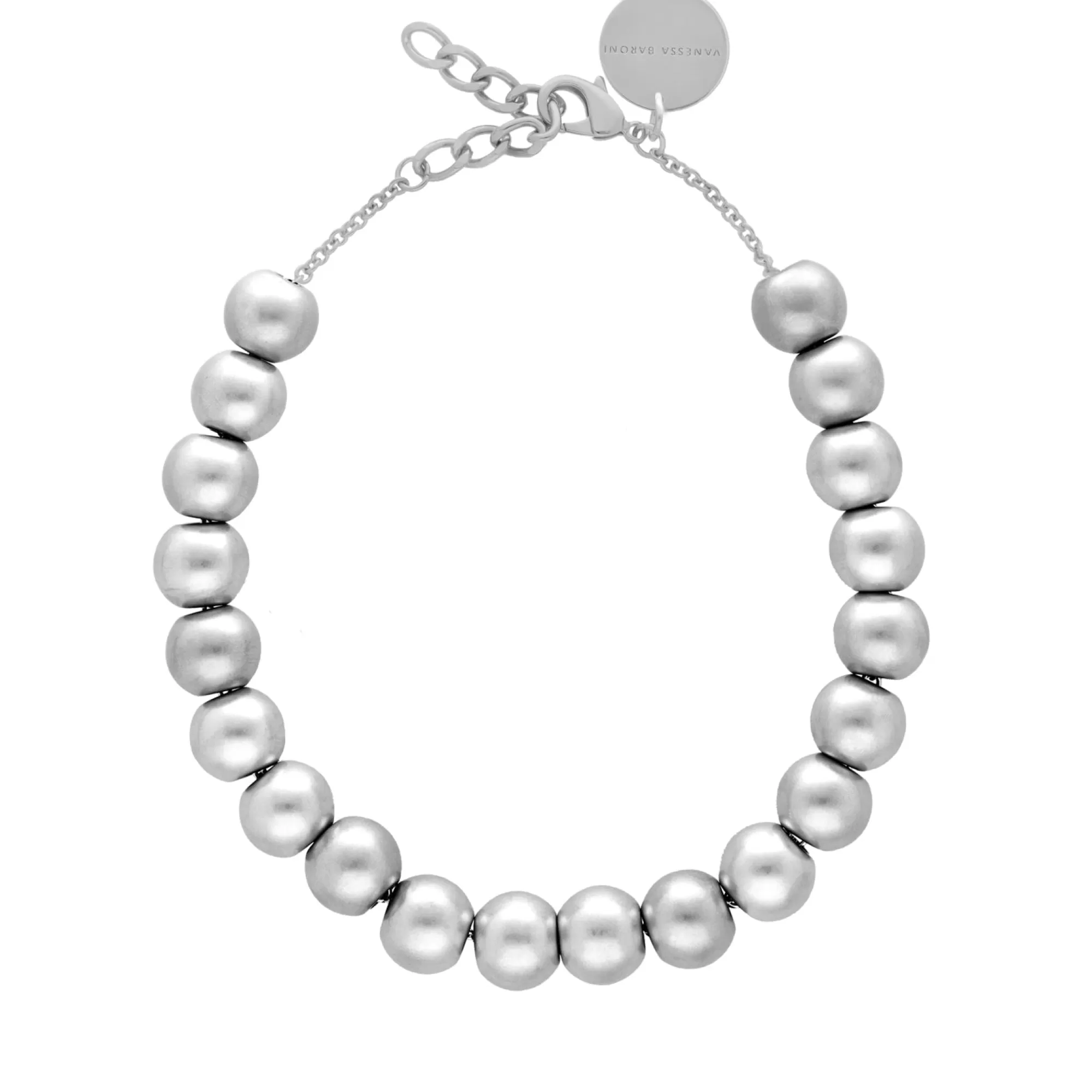 Cheap Vanessa Baroni Small Beads Necklace Short Silver Vintage