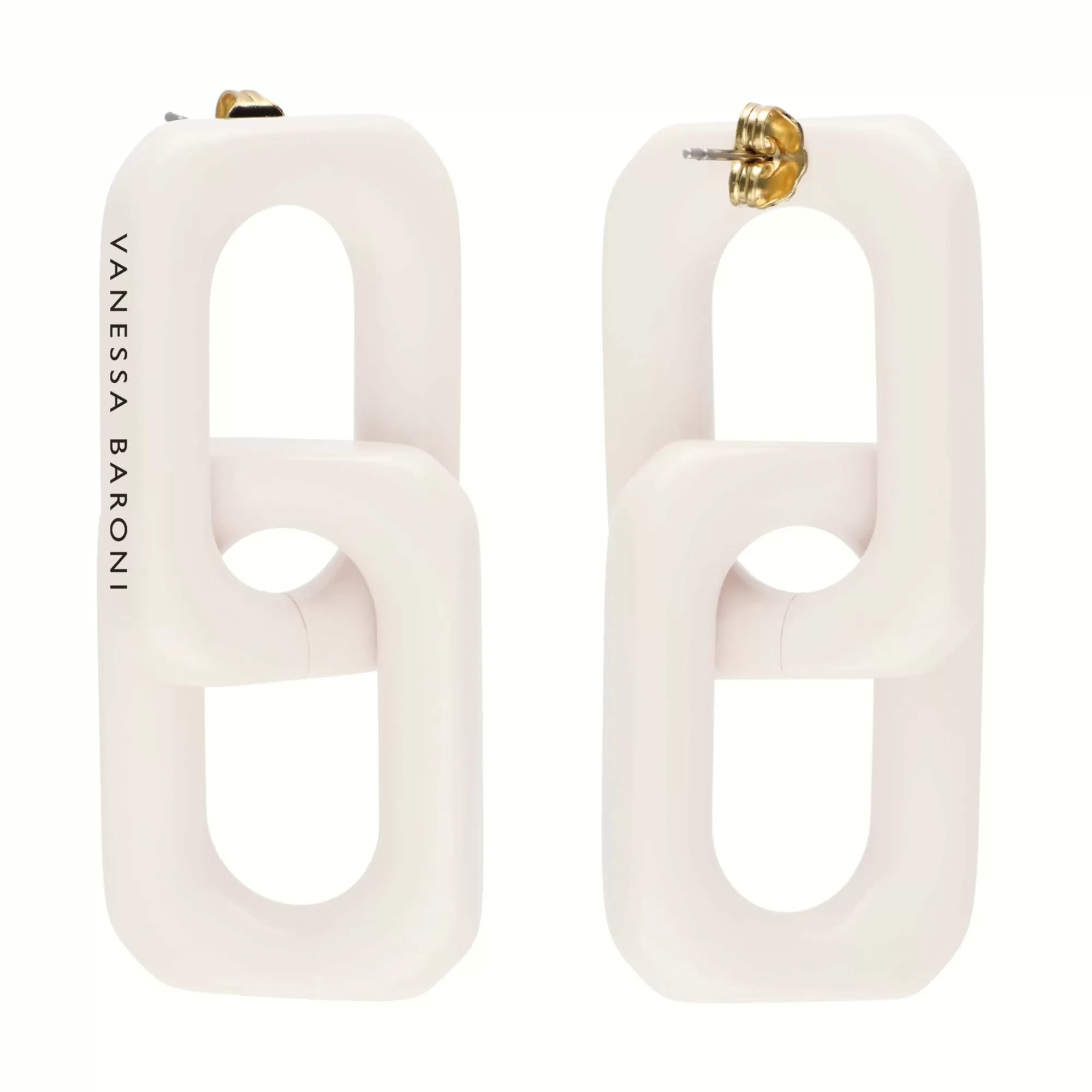 Sale Vanessa Baroni Squared Double Earring Large Off-White