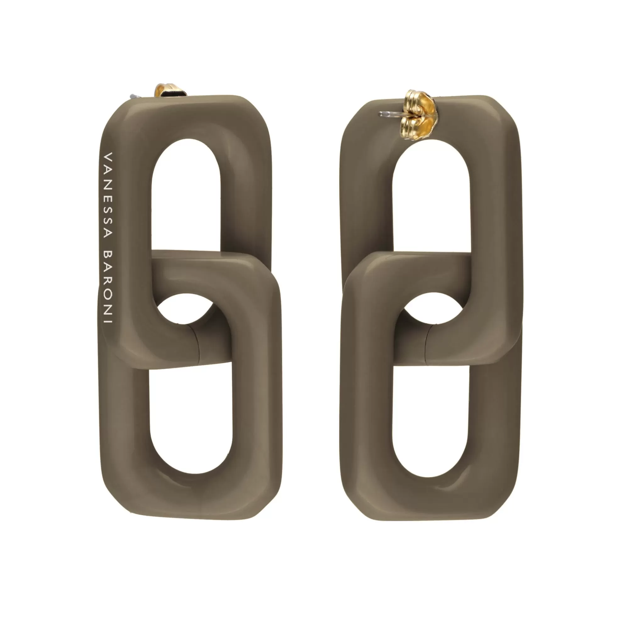 Best Sale Vanessa Baroni Squared Double Earring Small Olive