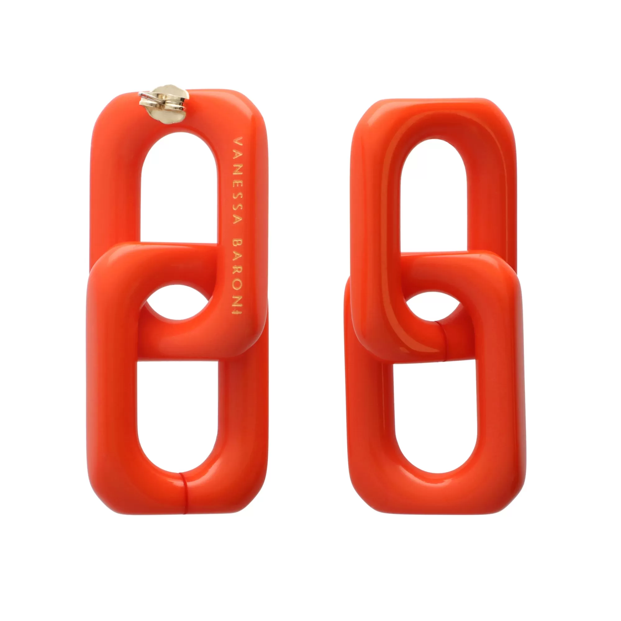 Store Vanessa Baroni Squared Double Earring Small Orange