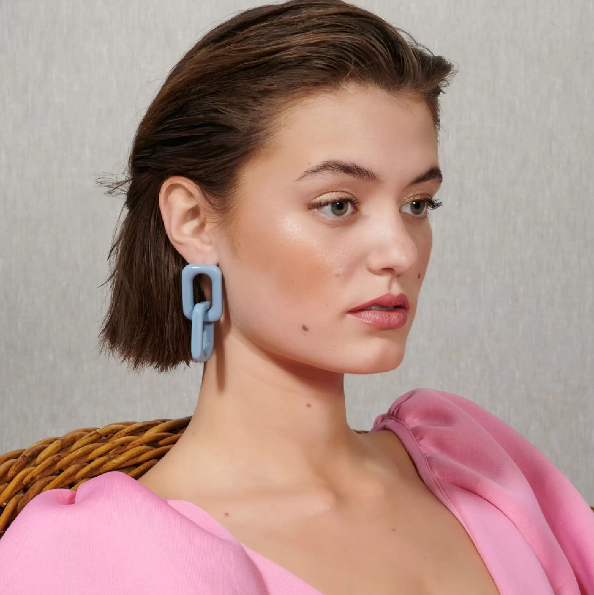 Sale Vanessa Baroni Squared Double Earring Small Pigeon Blue