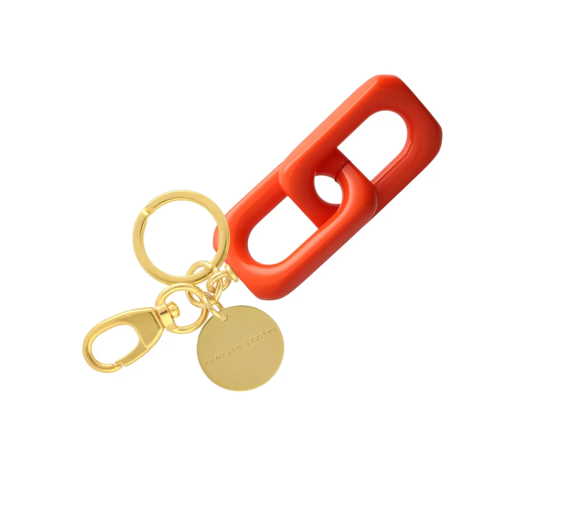 Hot Vanessa Baroni Squared Key Ring Orange