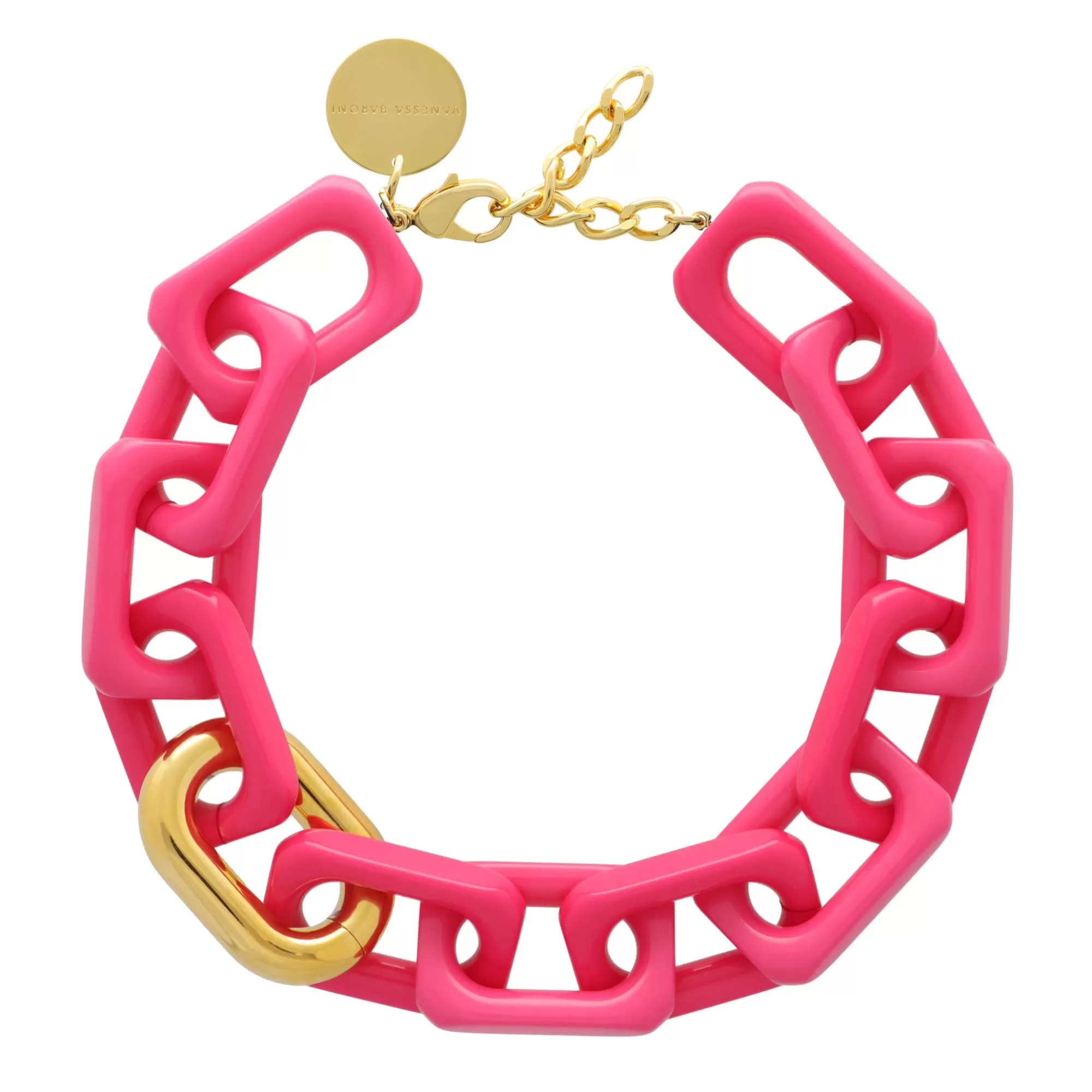 Sale Vanessa Baroni Squared Necklace Short Pink