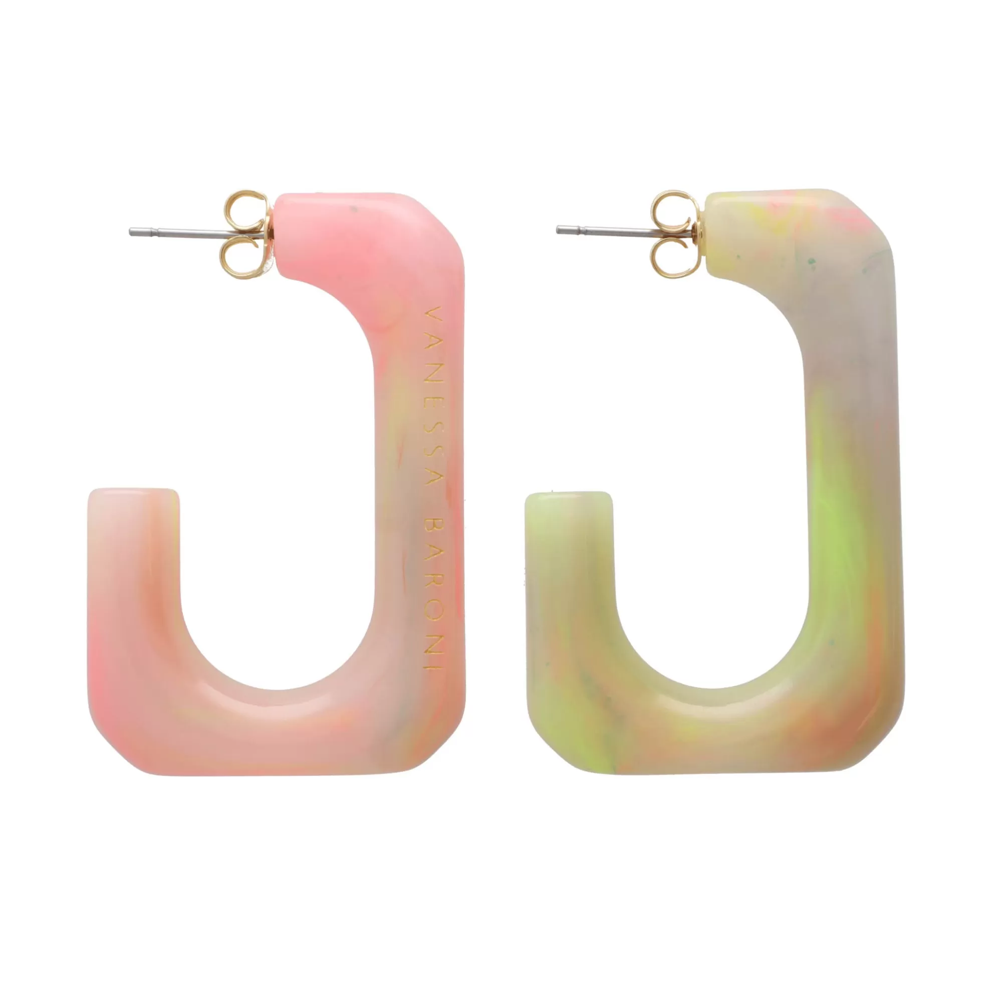 Best Vanessa Baroni Squared Single Earring Large Neon Rainbow