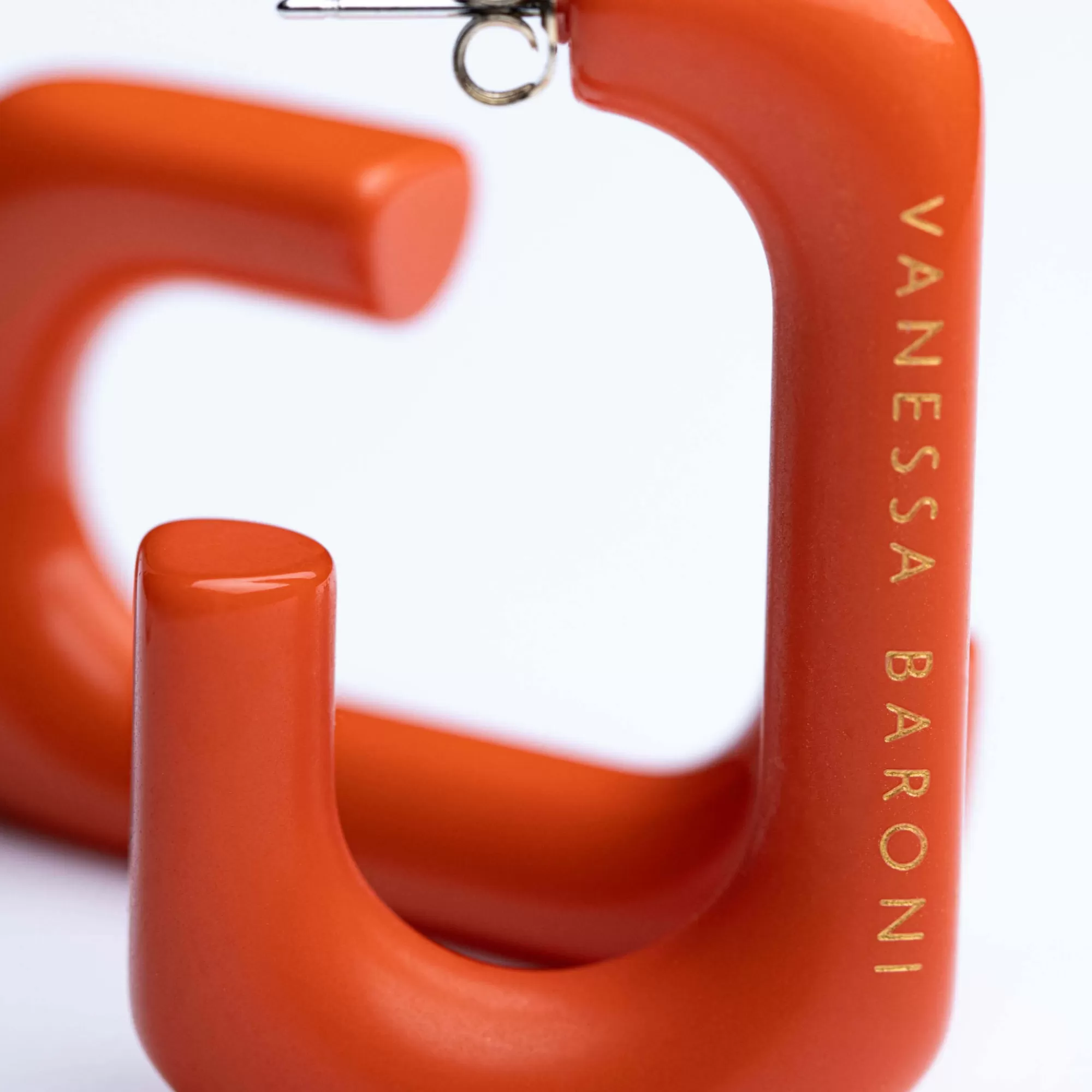 Store Vanessa Baroni Squared Single Earring Large Orange