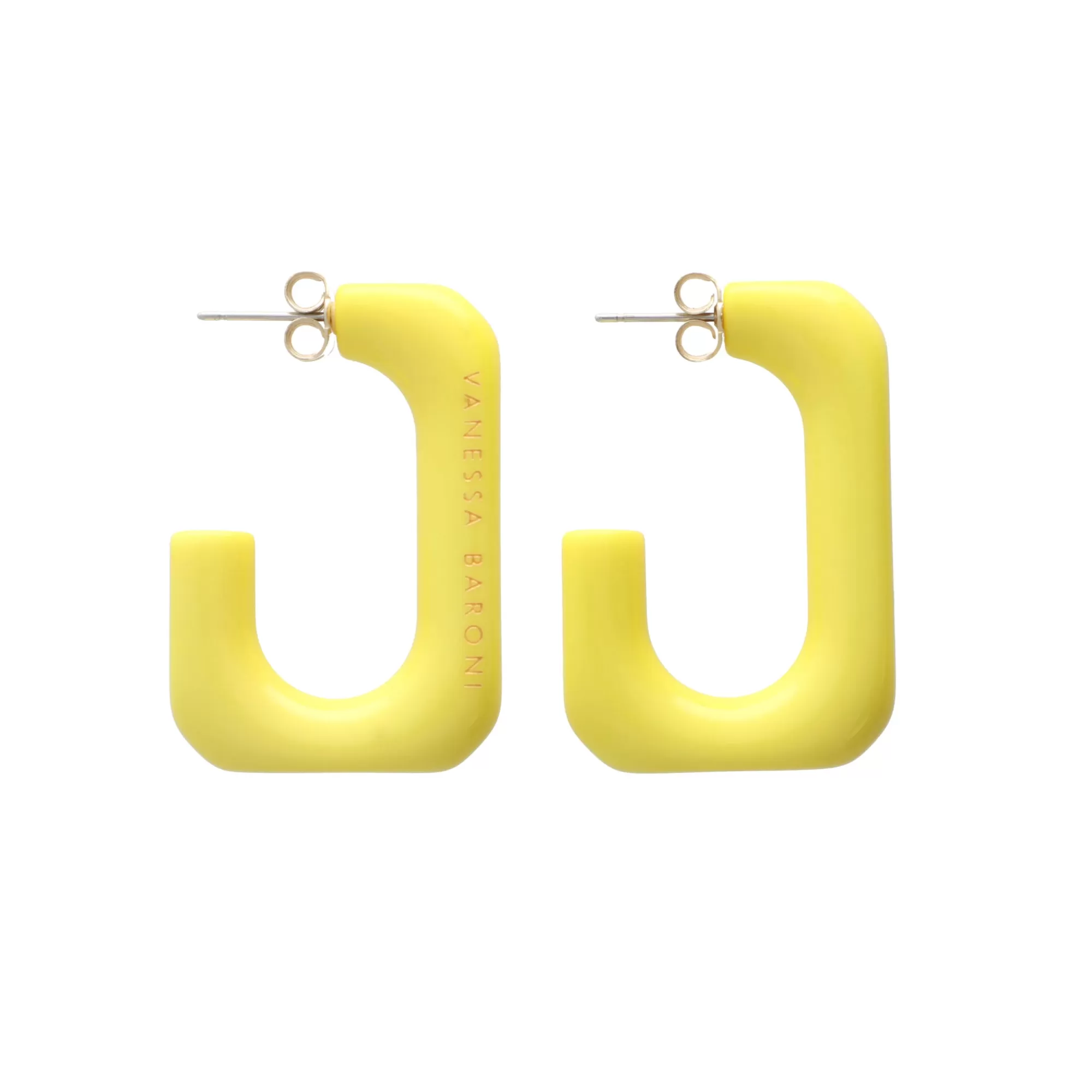 New Vanessa Baroni Squared Single Earring Small Yellow